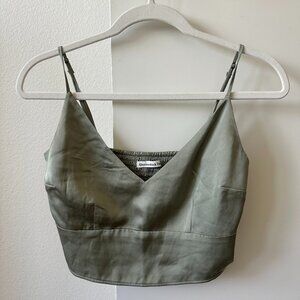 Abercrombie & Fitch Satin Sage Green Top Size M